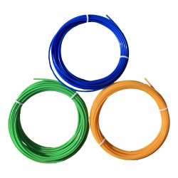 Filaments ABS, Bleu, Vert et Jaune (15 mètres)