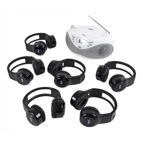 Lecteur CD Easi Listener avec 6 casques Easi-Headphones