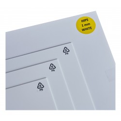 Lot de 15 feuilles HIPS 500 x 300 mm - Epaisseur 1 mm - Blanc